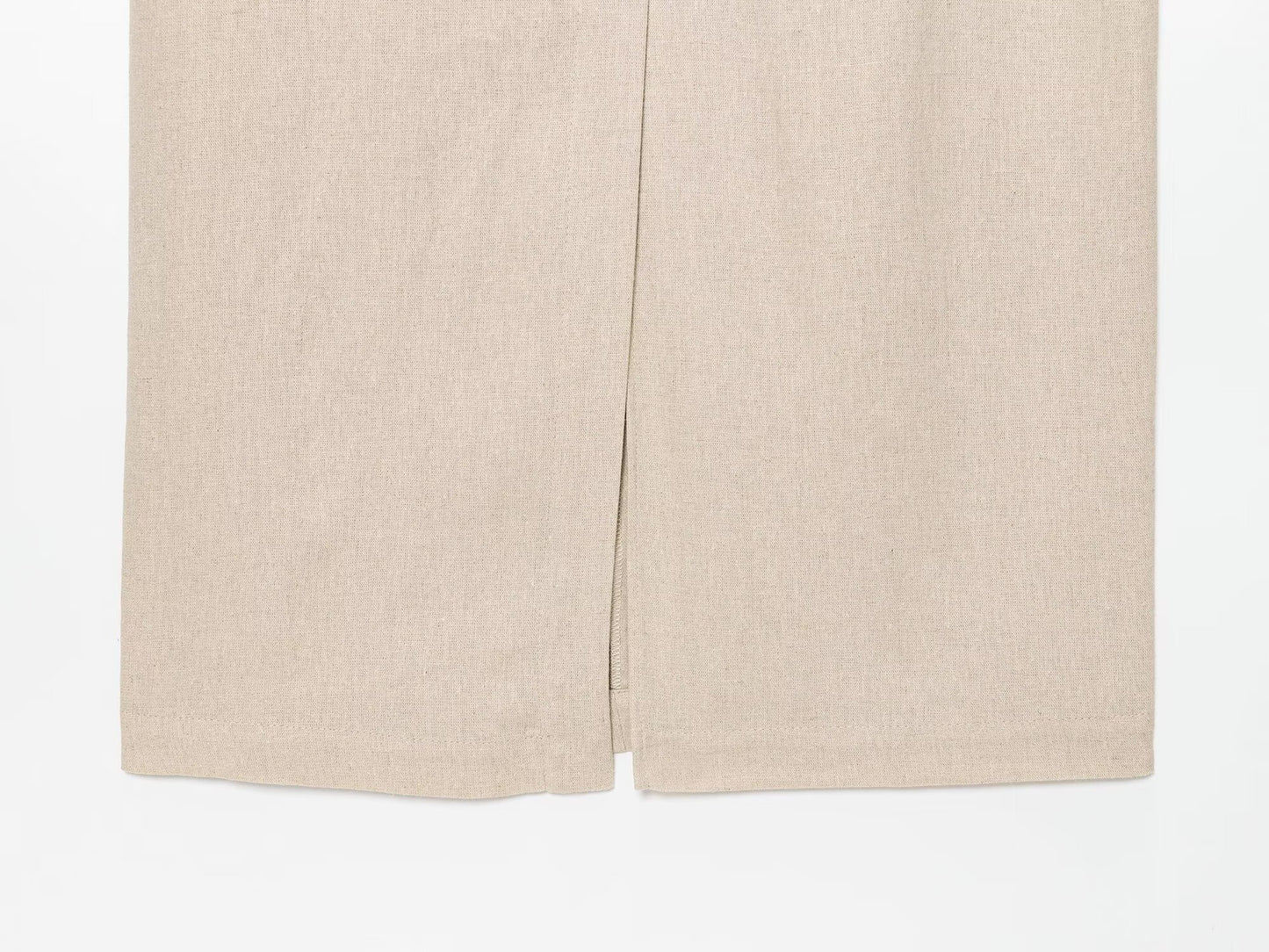 Women's new fashion buckle decoration sleeveless linen blended MIDI dress