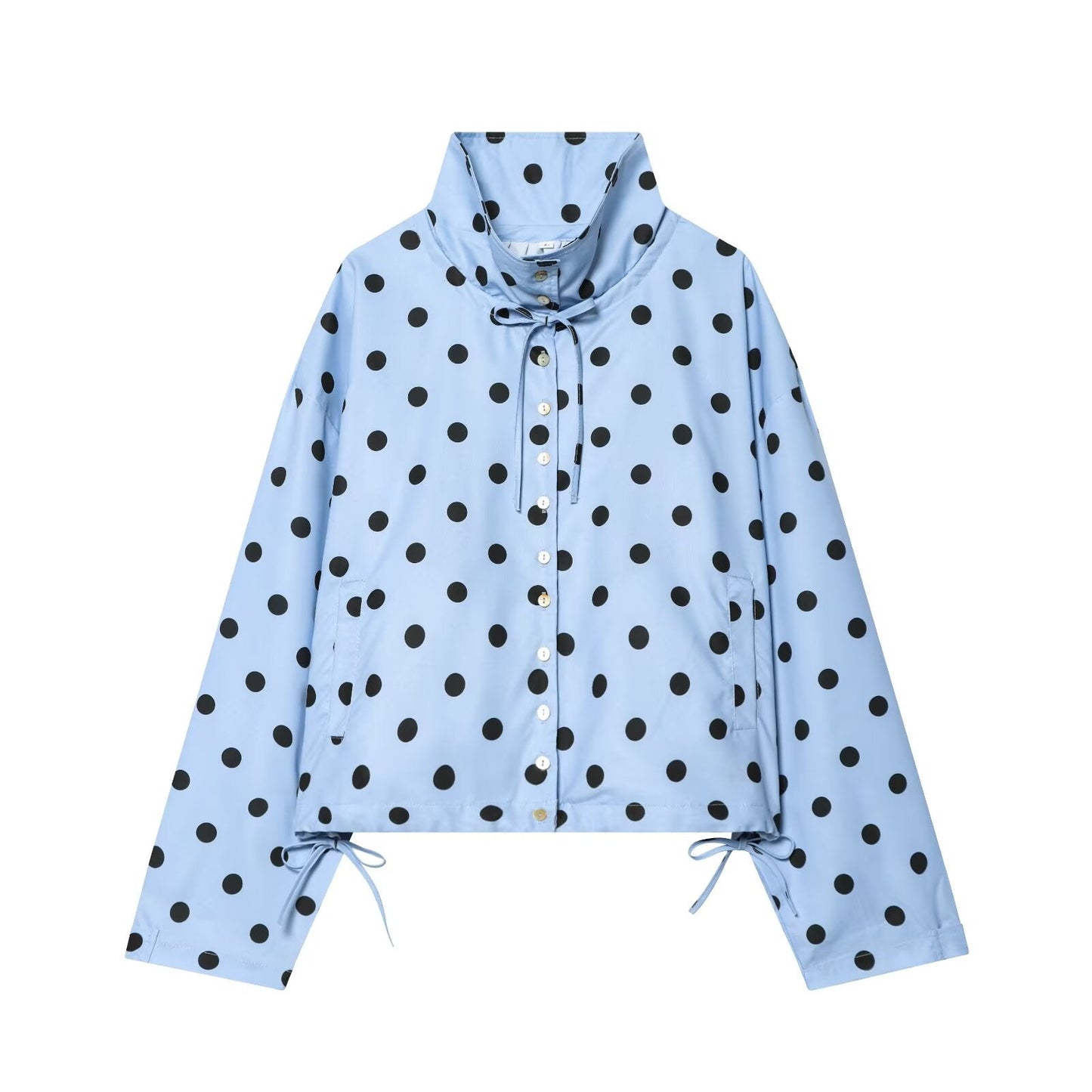 Women's bow decoration polka dot Coat