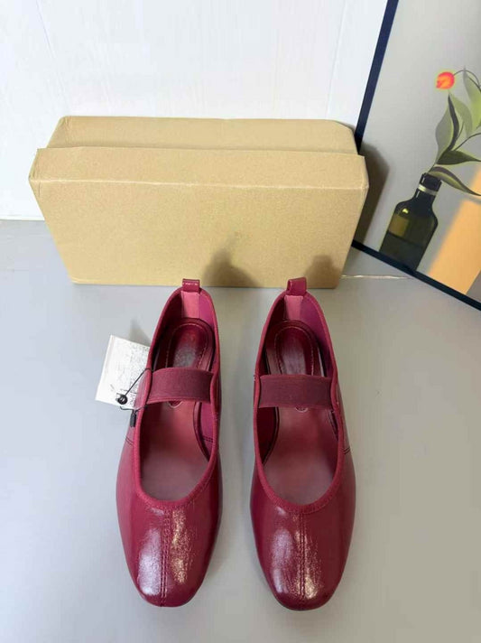 Women's New Temperament and Fashion Joker Elastic Belt Ballet Flat Shoes