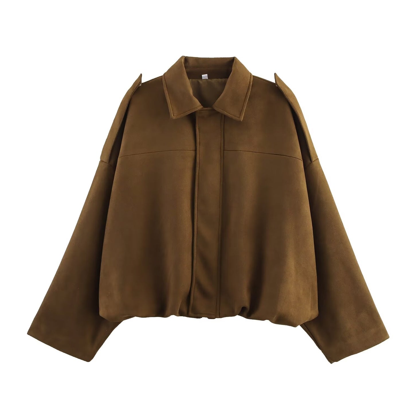 Women's new fashion faux suede effect loose flying jacket Coat