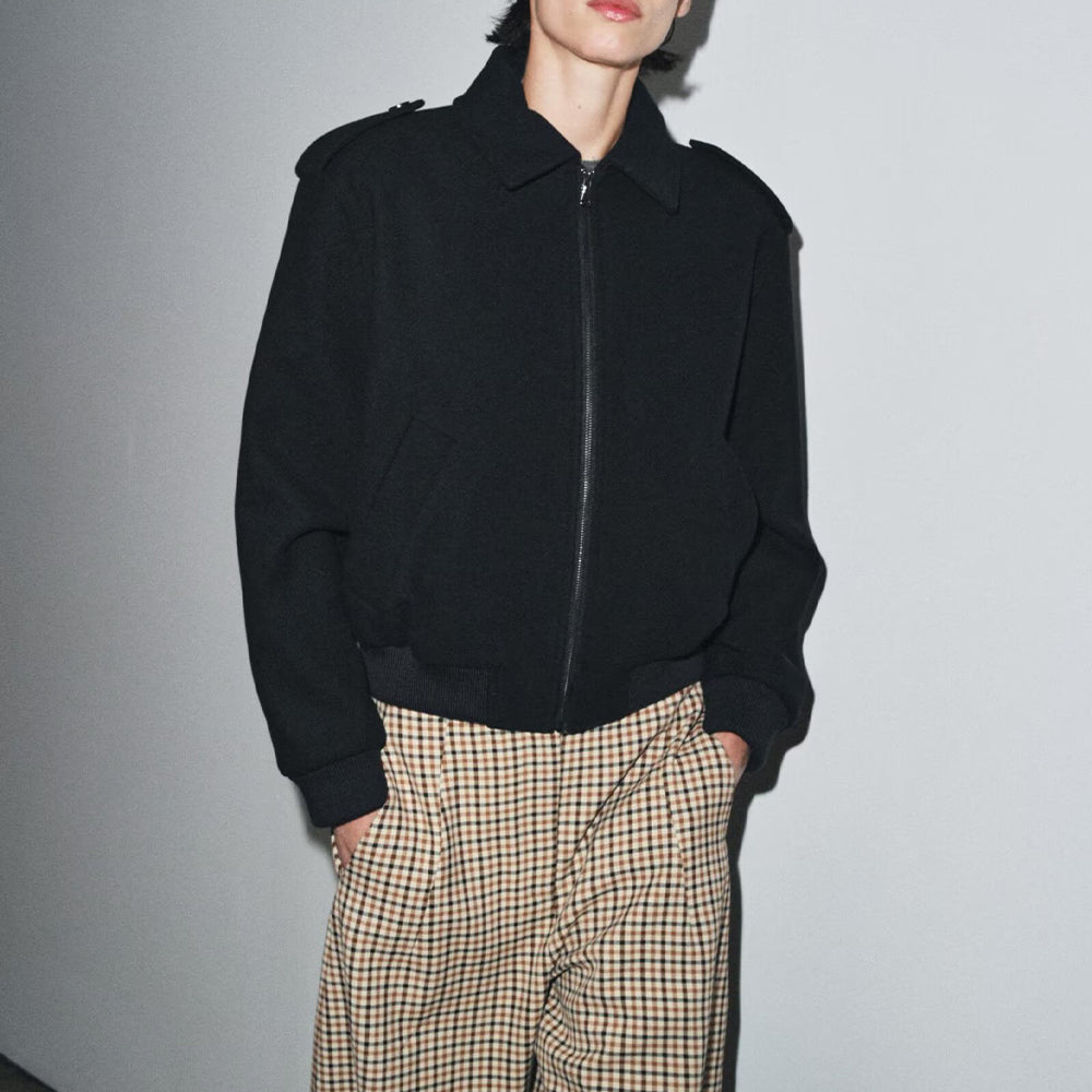 Women's new fashion casual Lapel wool blend jacket Coat