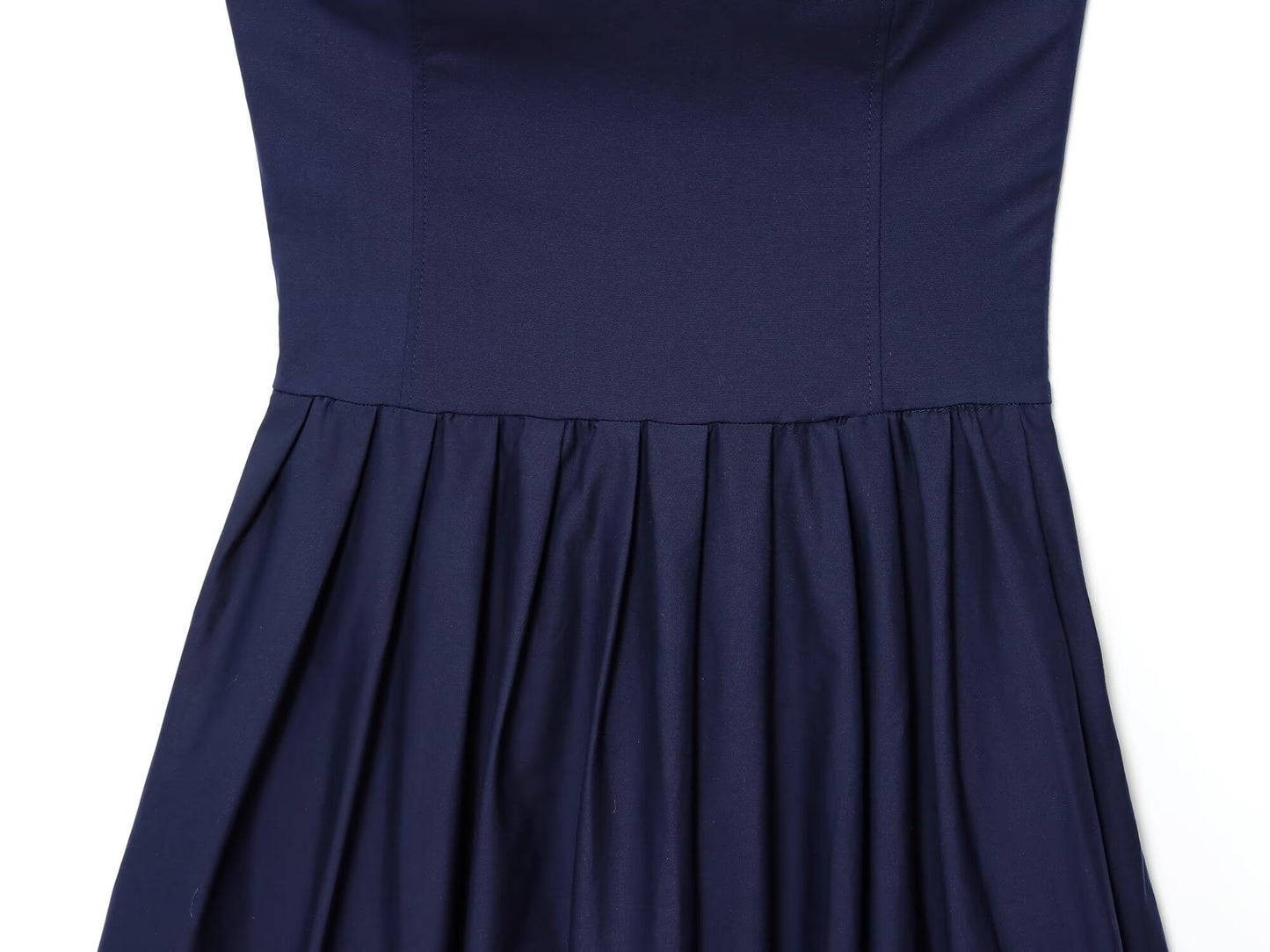 Women's 2025 new fashion sleeveless poplin strapless MIDI dress