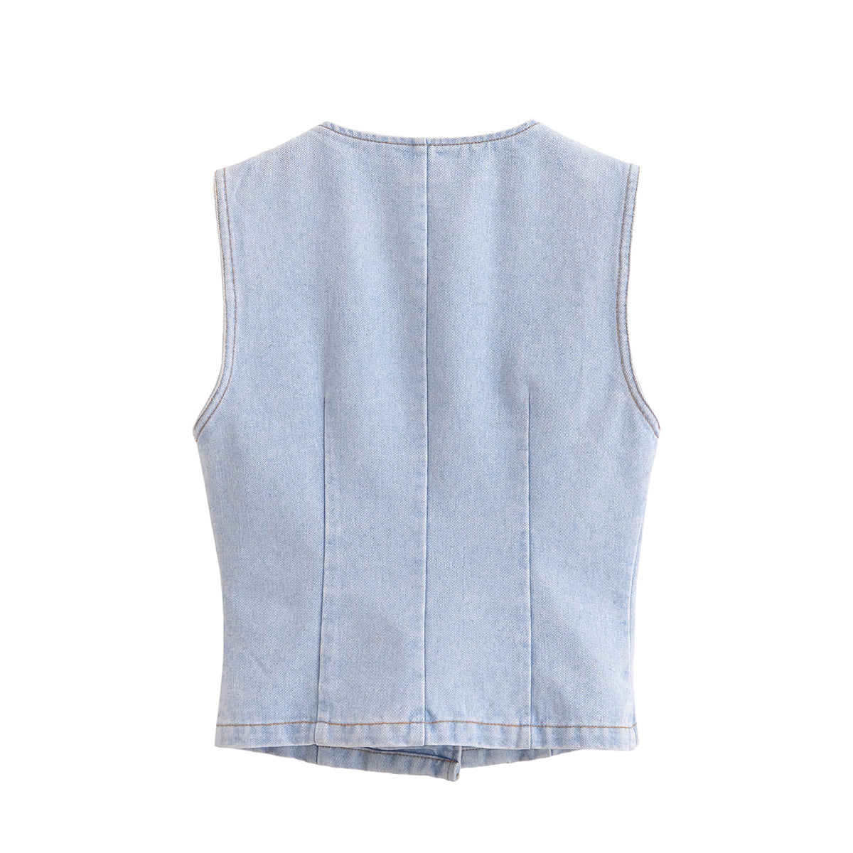 Women's 2025 new fashion slim single breasted denim vest+Skirts Women's suit