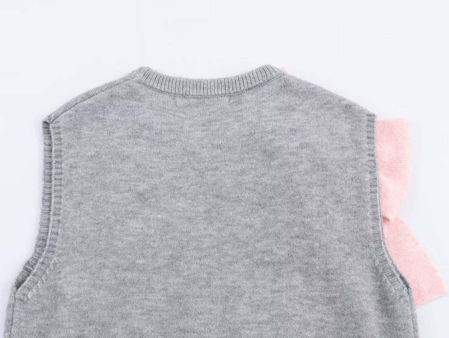 Women's new fashion bow decoration knitted vest style top