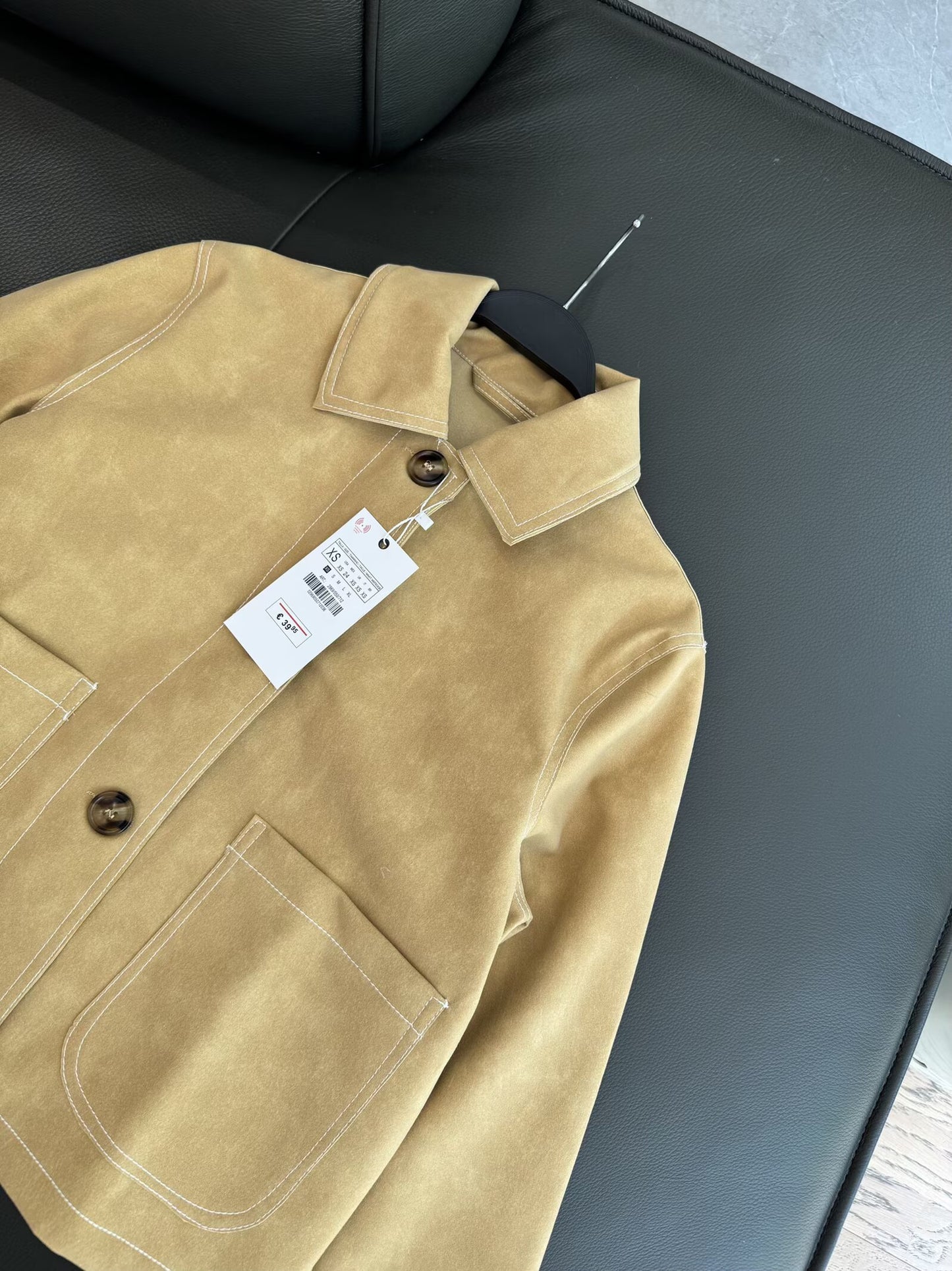Women's autumn fashion casual suede texture leather Coat