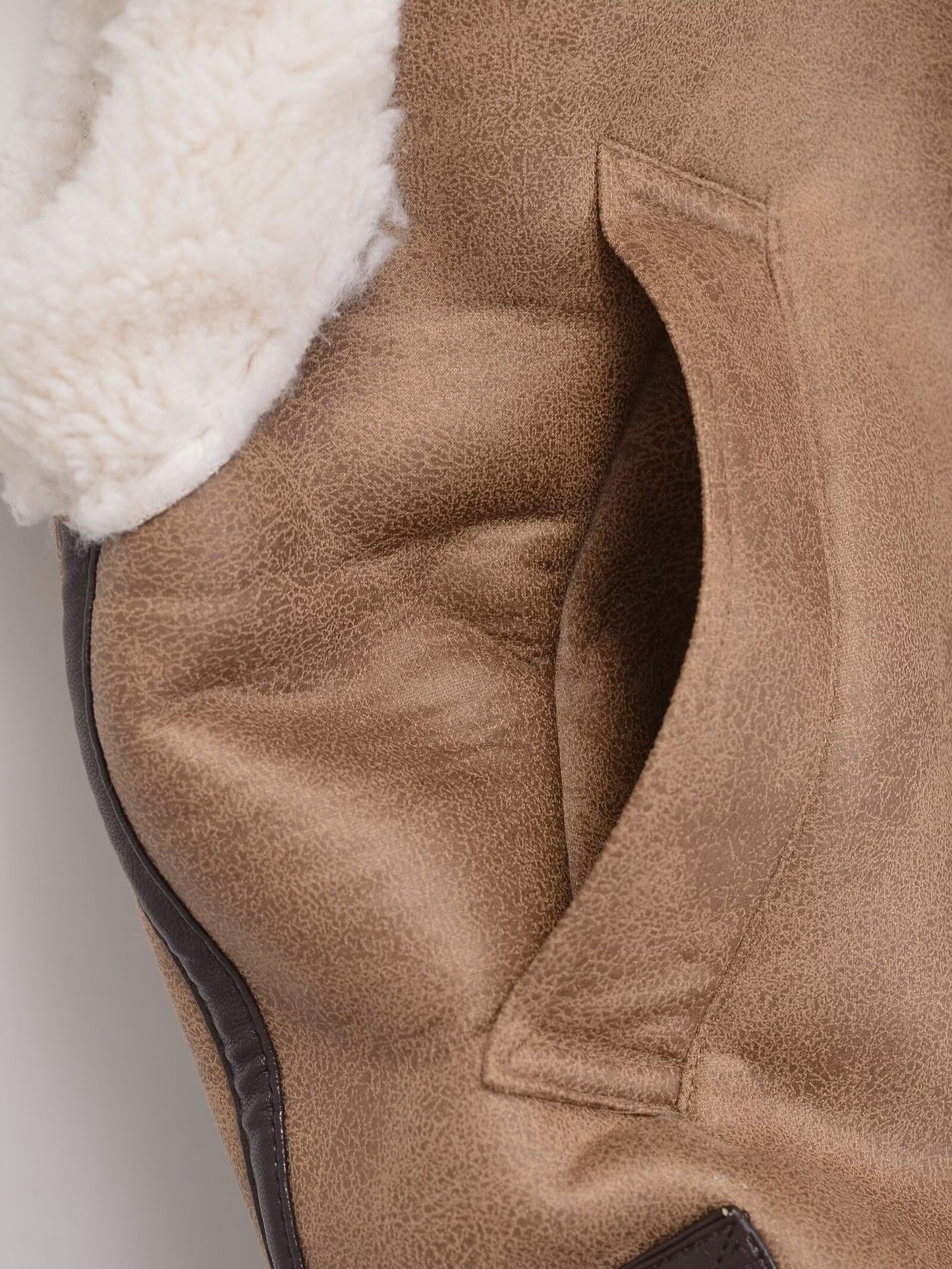 Women's loose Fur Faux Leather vest Coat