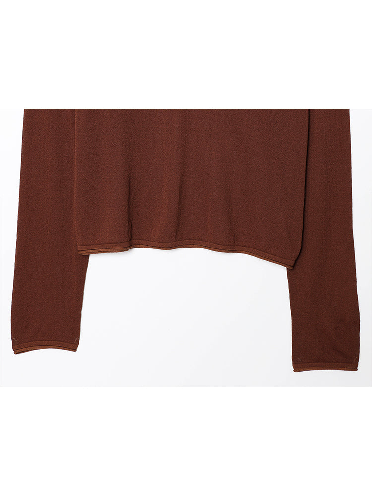 Women's New Fashion comfortable long sleeved linen blended knitted top