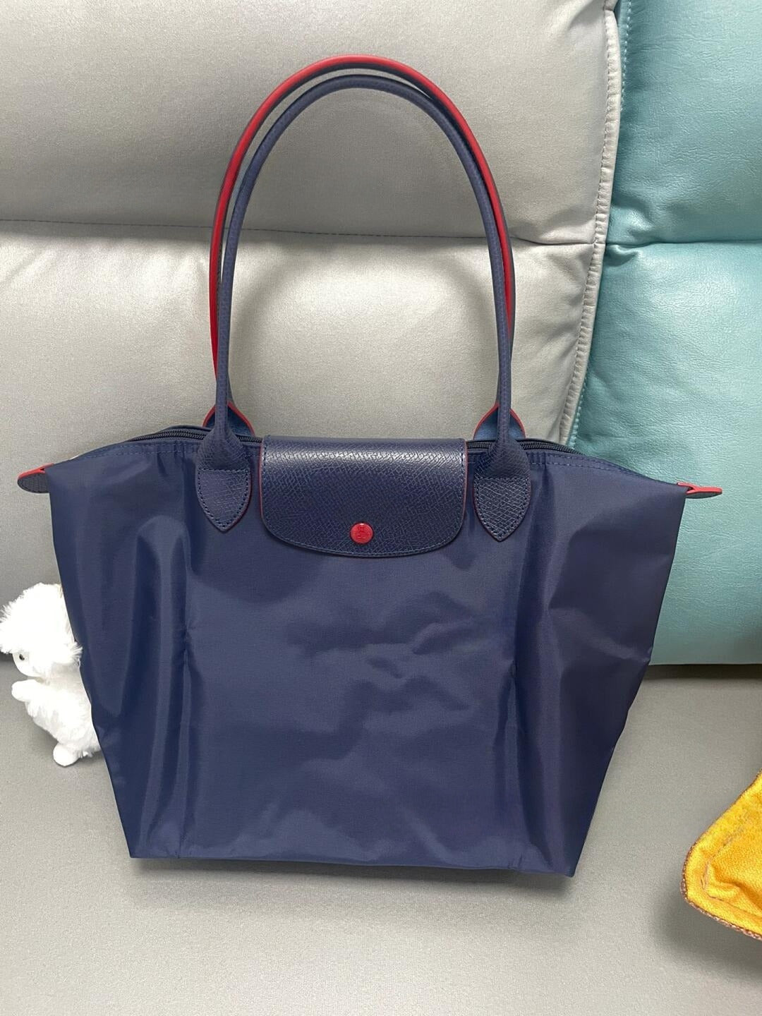 Women's New Joker Nylon Jiaozi Handbag Embroidered Large Tote Waterproof Folding Shoulder Bag.