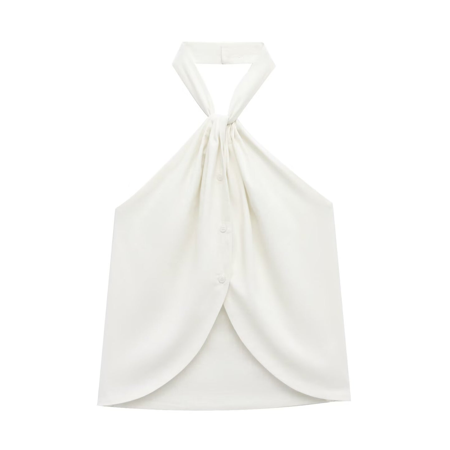 Women's new fashion casual single breasted linen blend hanging collar vest top