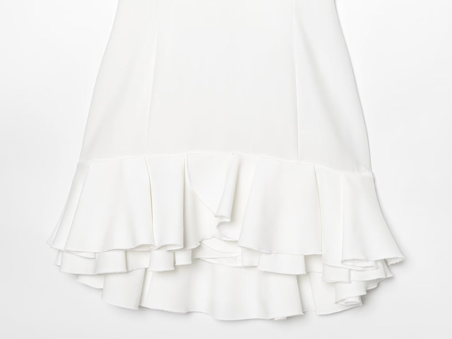 Women's new fashion layered decoration slim backless hanging neck mini dress