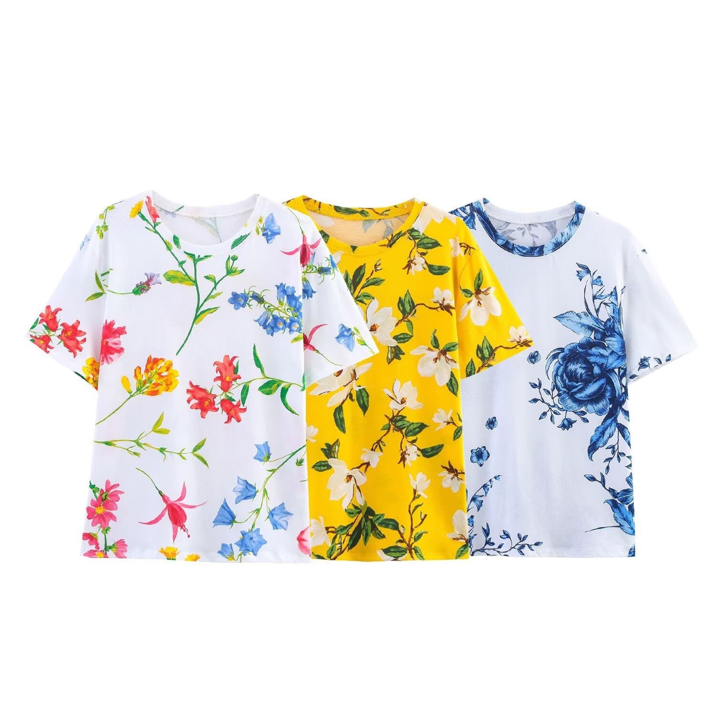 Summer 2025 short-sleeved printed T-shirts for women's casual loose T-shirts