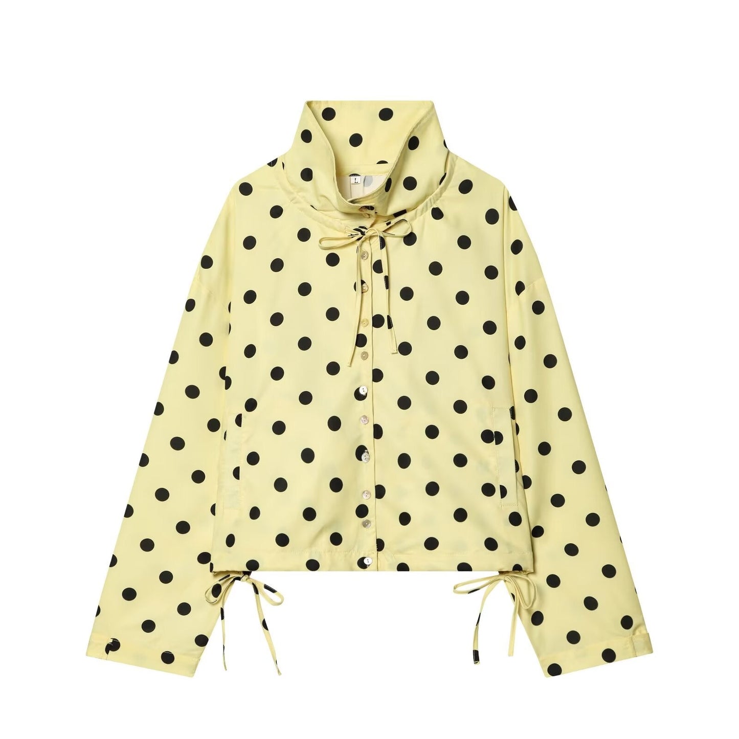 Women's bow decoration polka dot Coat