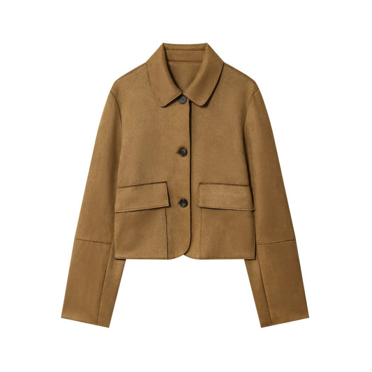 Women's 2025 new fashion anti suede effect short jacket Coat