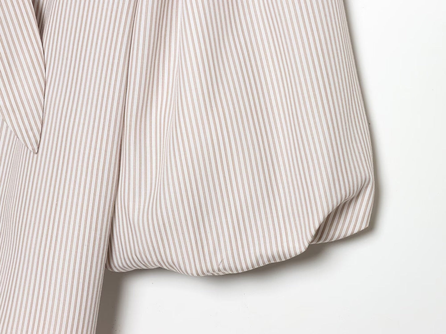 Women's bow decoration hollow striped shirt