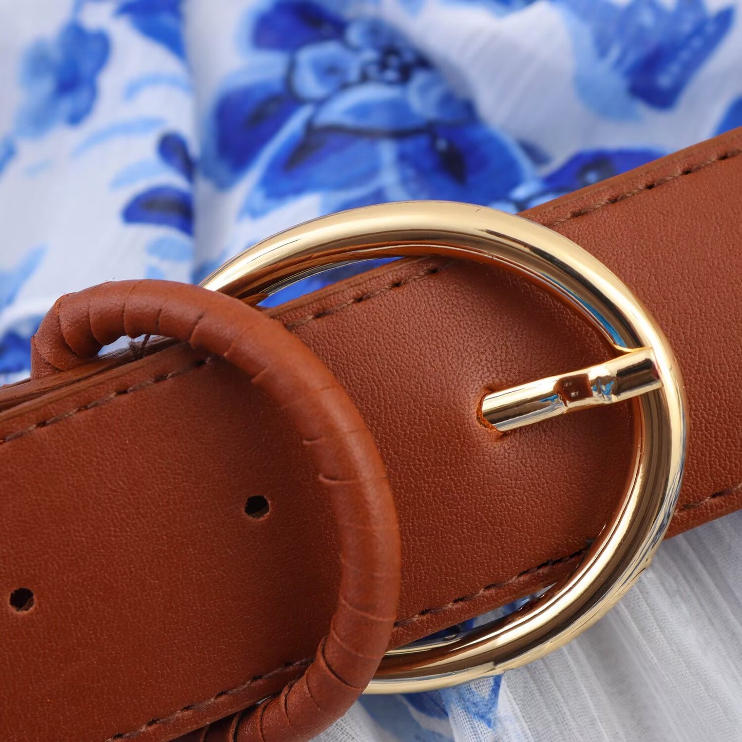 Women's new fashion with Belt casual layered decorative print V-neck MIDI dress retro long sleeved women's dress+Skirts Women's suit