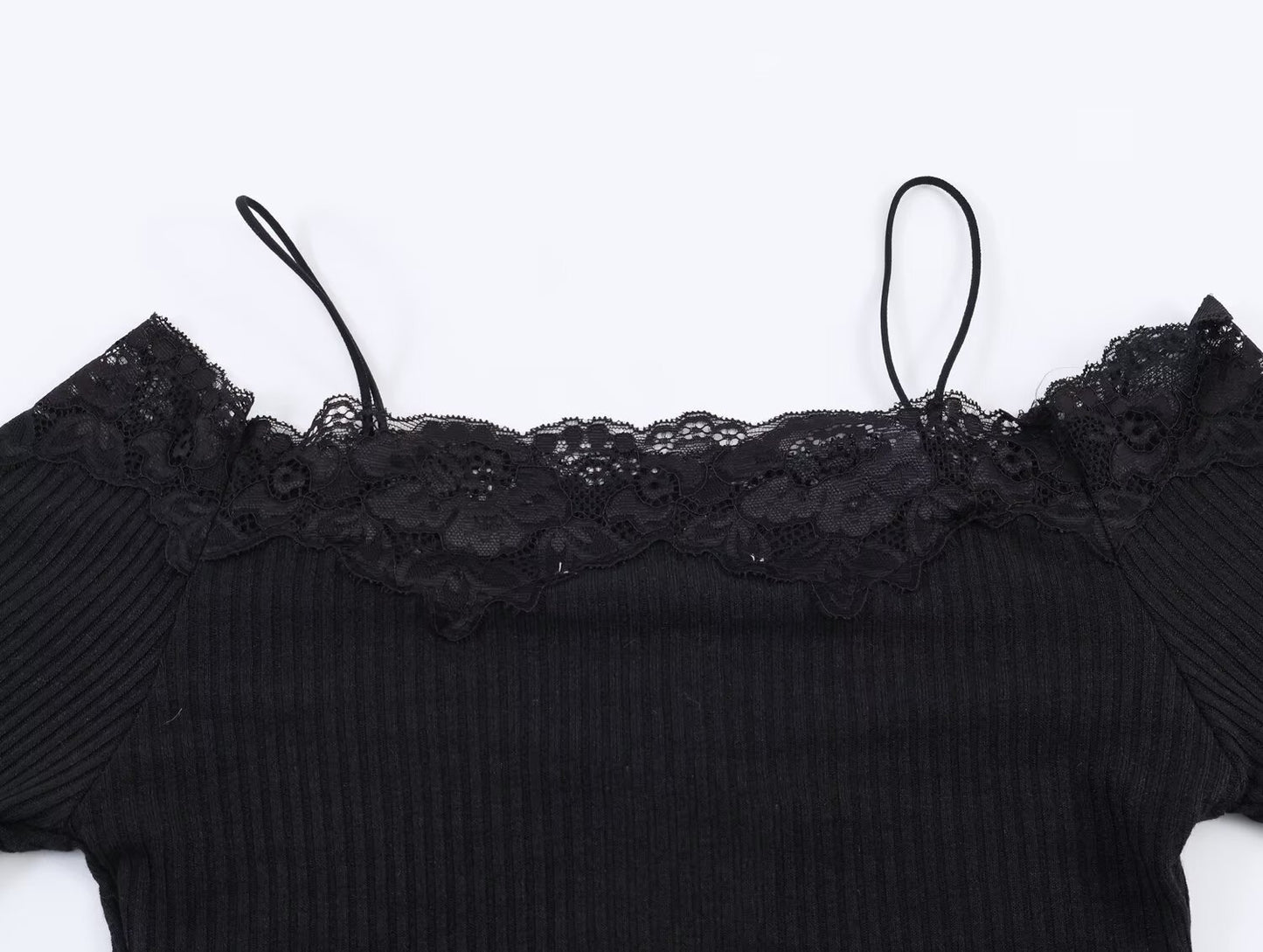 Women's off shoulder long sleeved patchwork T-shirt