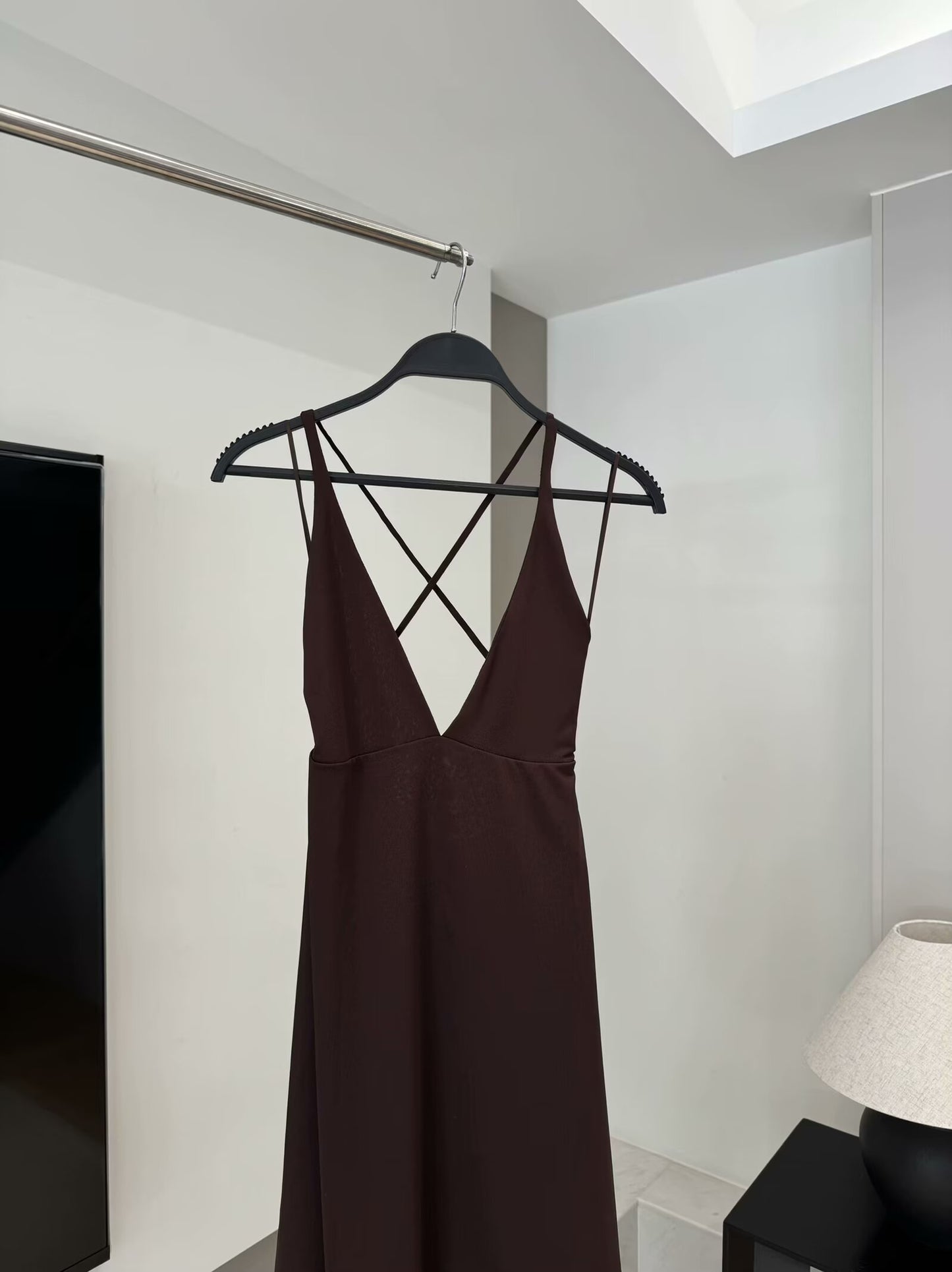 Women's new chic fashion asymmetrical hem tulle suspender MIDI dress retro sleeveless women's dress