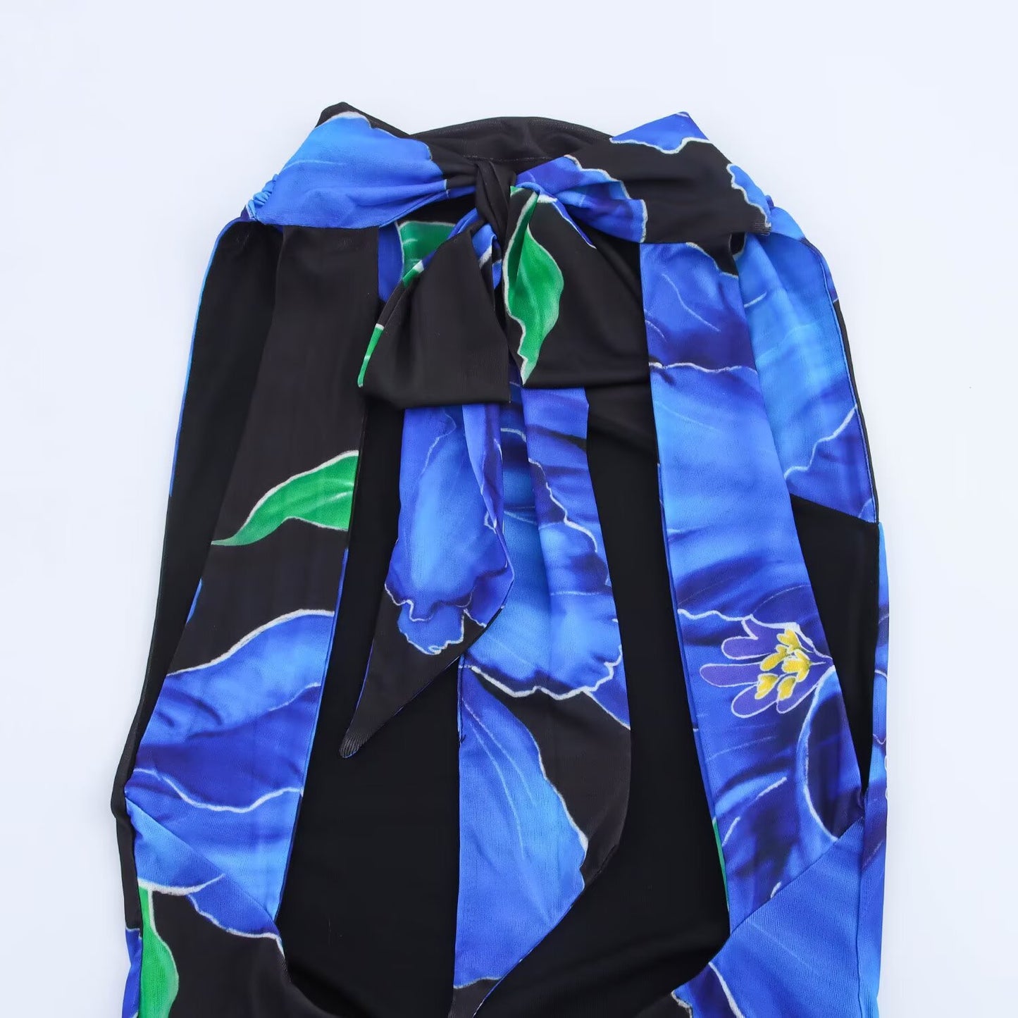 Women's 2025 New Fashion Printed draped MIDI dress