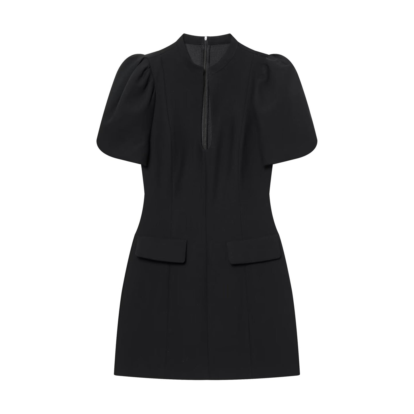 Women's O-Neck bubble sleeve mini dress