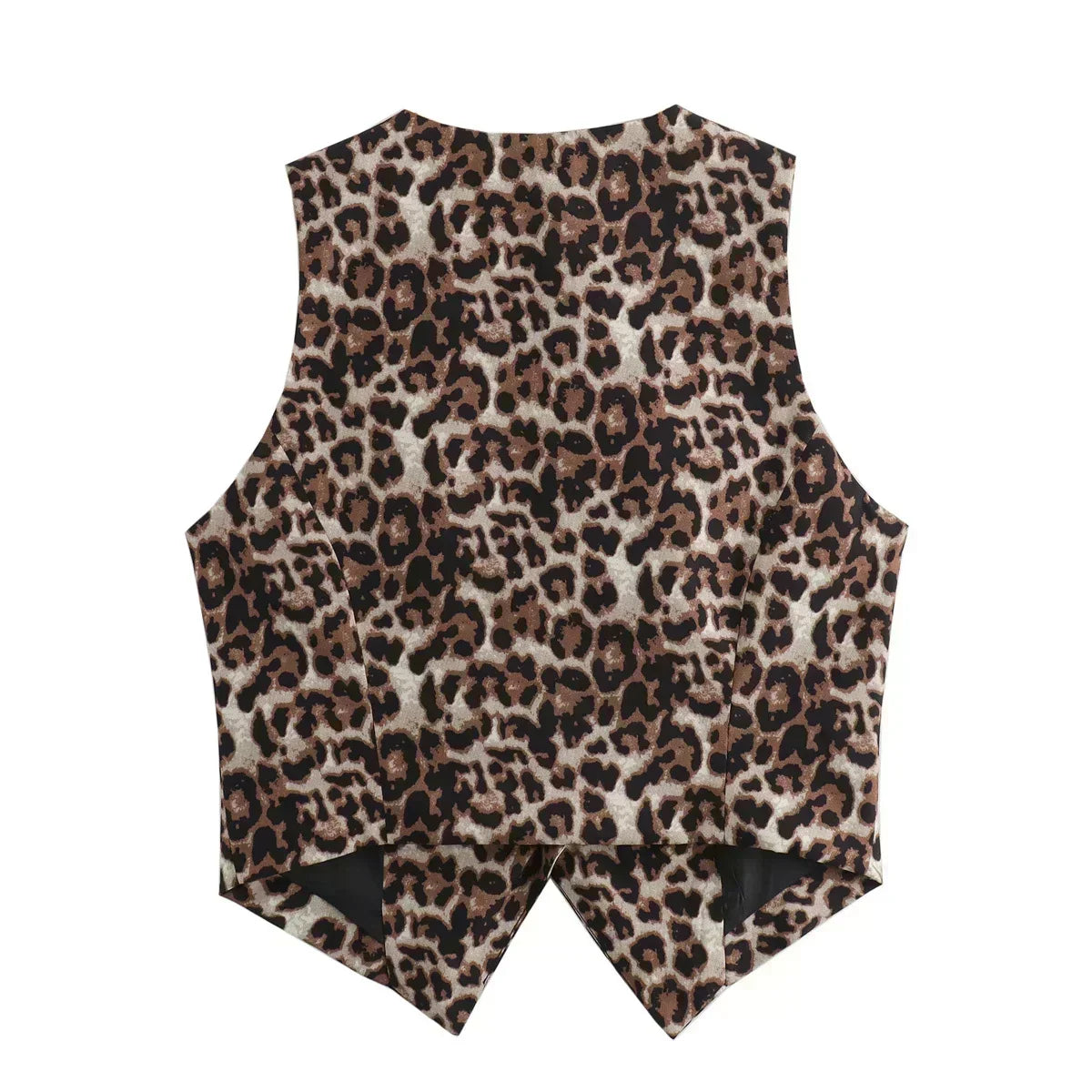 Women's Vest 2024 Fashion Leopard Summer V-Neck Single-breasted Vest Top Ladies Casual Cropped Sleeveless Coat New In Vests