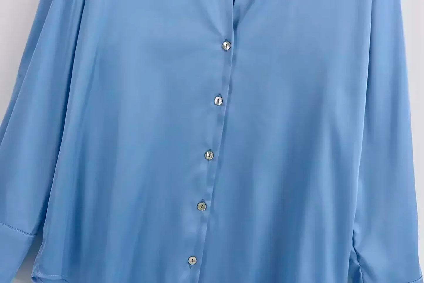 Women's 2024 new fashion multi-color loose satin shirt casual Lapel shirt retro long sleeved button up women's shirt chic top 