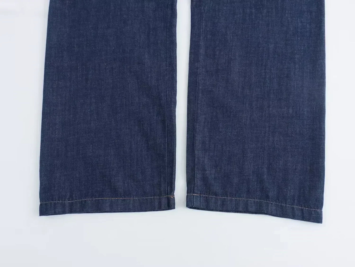 Women's new fashion lace up decoration vacation style casual pleated jeans retro high waisted pocket women's denim pants