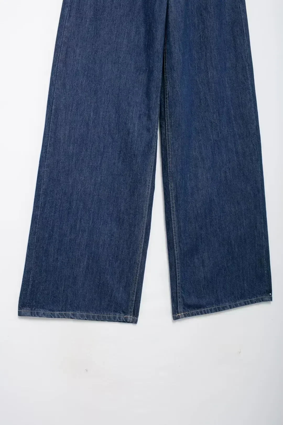 Women's New Fashion Asymmetric Waist Design Loose High Waist Casual Wide Leg Jeans Retro Side Pocket Women's Denim Pants 