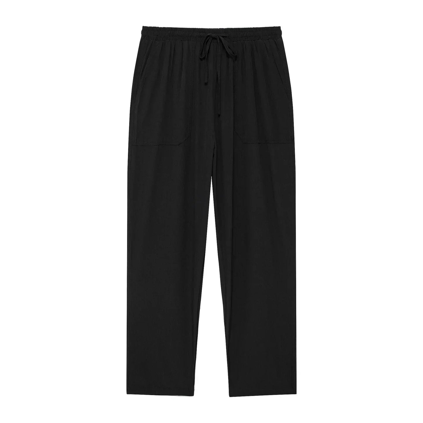 Ladies' new chic Fashion large pocket design multi-color casual pleated pants retro elastic waist drawstring ankle pants
