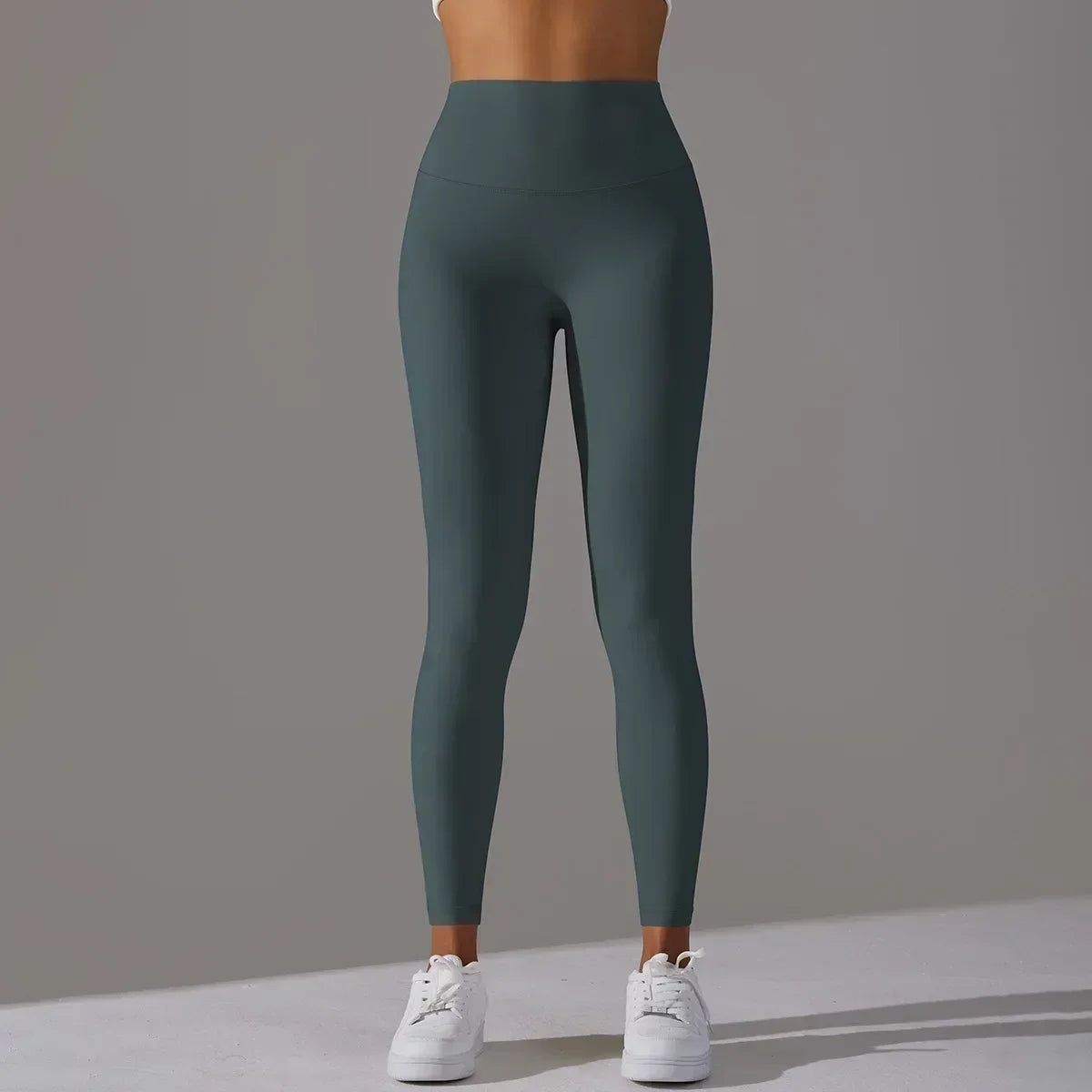 Women's High Waist and Abdomen Nude Yoga Pants Have No Embarrassing Line, Hip-lifting Elastic Peach Sports Fitness Pants 