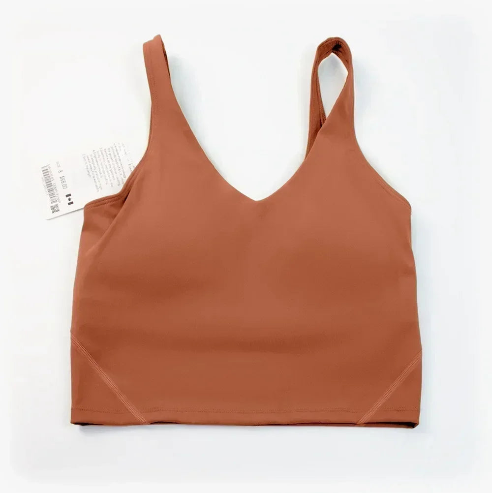 L Yoga Ladies' Sports Vest U-shaped Bra Beauty Back Bra Fitness Jogging With Lining With Chest Cup.