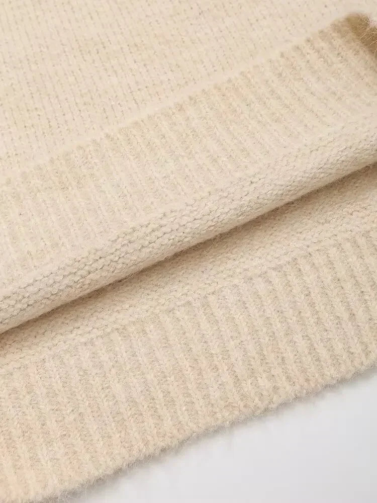 Women's 2024 new fashion multi-color casual contrasting O Neck knitted sweater retro long sleeved women's pullover chic top 