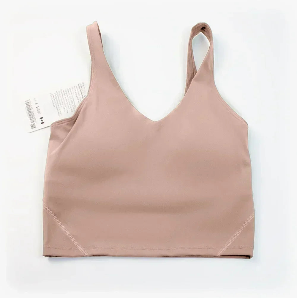 L Yoga Ladies' Sports Vest U-shaped Bra Beauty Back Bra Fitness Jogging With Lining With Chest Cup.