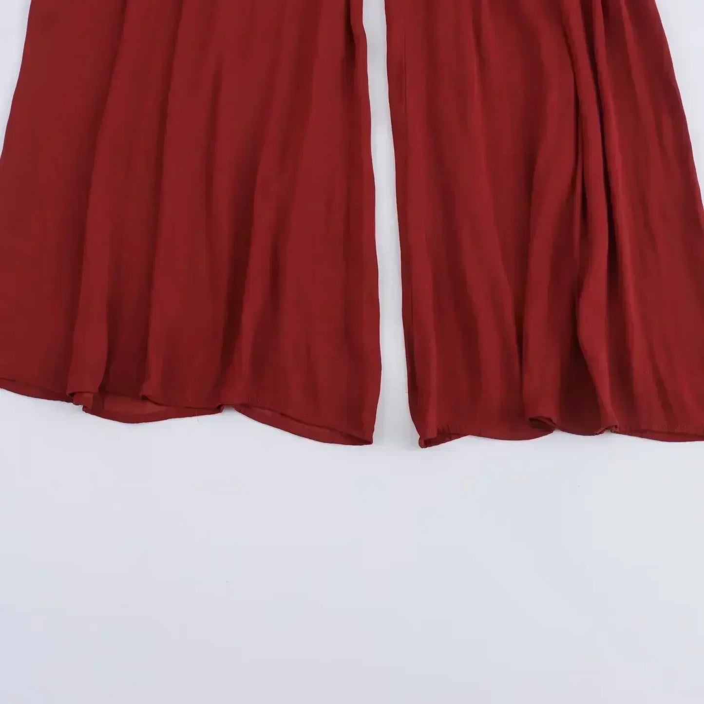 Women's new Chic fashion side pocket loose satin texture casual pleated pants retro elastic waist women's pants Mujer 