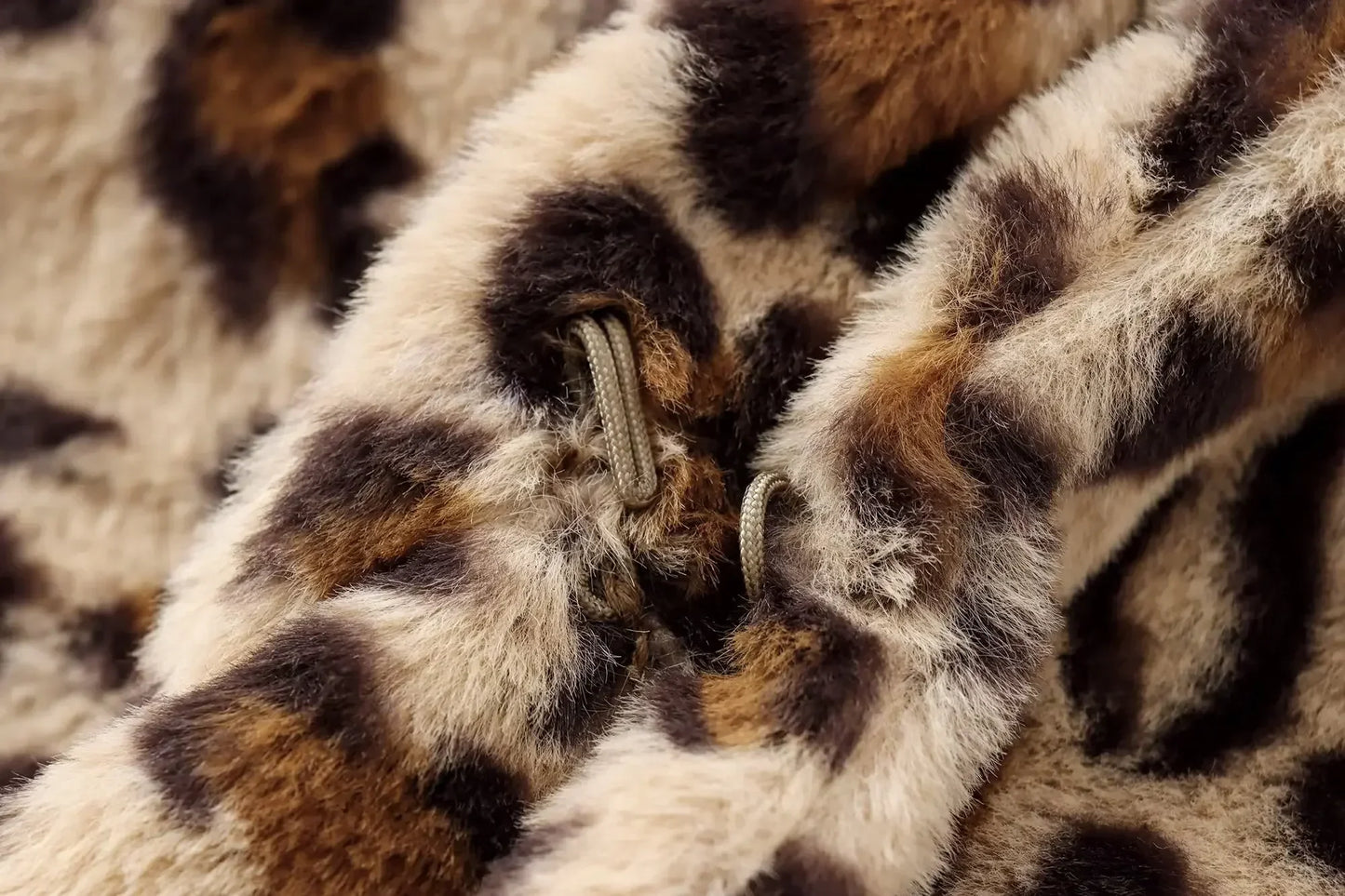 Women's new fashion faux fur effect loose long style printed striped coat retro long sleeved button up women's coat chic top