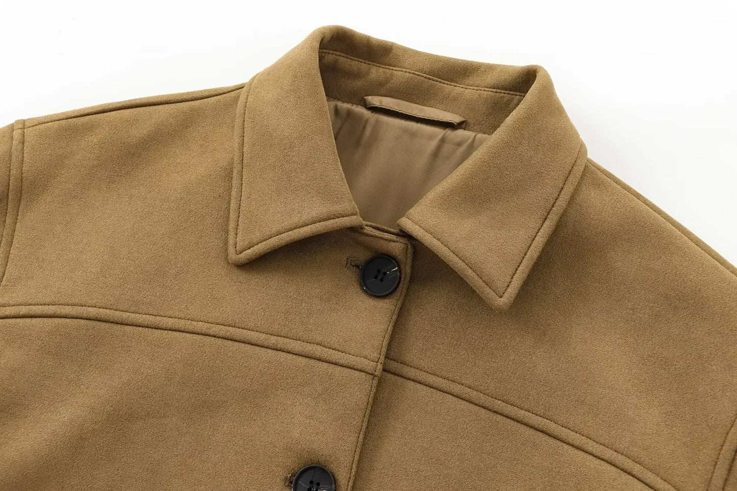 Women's 2024 New Fashion Loose Single breasted Casual Short Lapel Coat Retro Long Sleeve Pocket Women's Coat Unique Top 