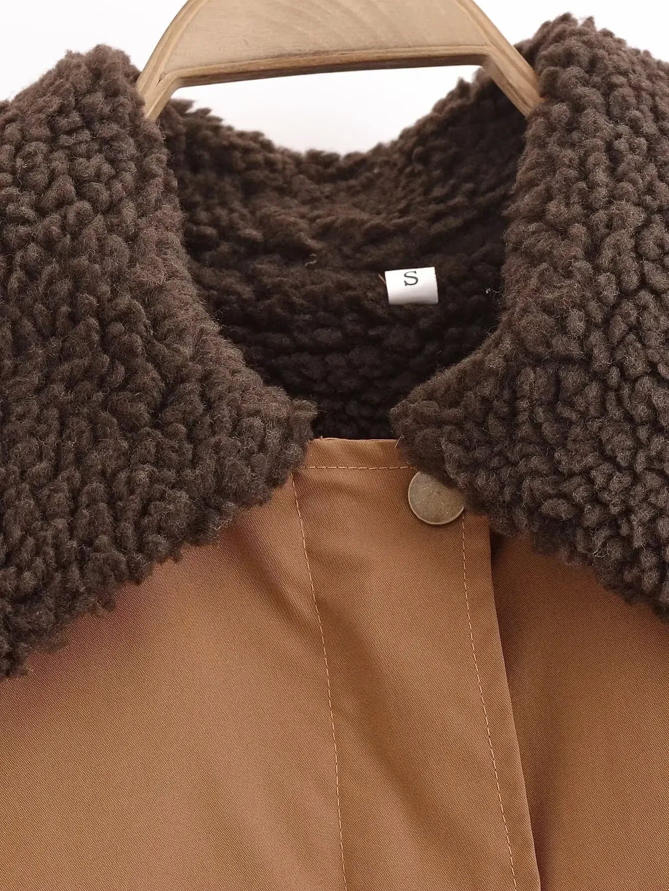 Women's New Fashion Pocket Decoration Loose Warm Splicing Corduroy Jacket Coat Retro Long Sleeve Zipper Women's Coat Chic Top