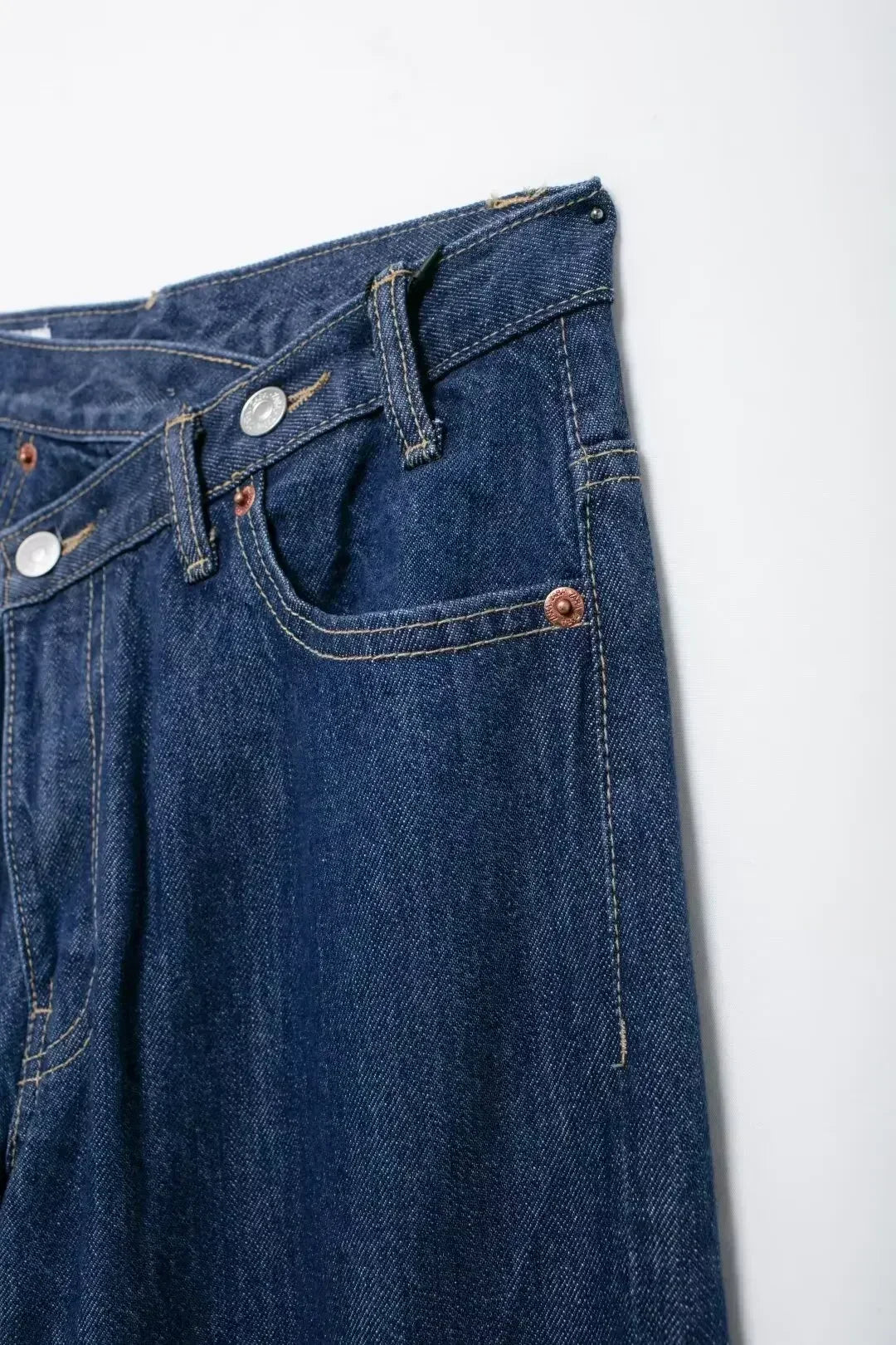 Women's New Fashion Asymmetric Waist Design Loose High Waist Casual Wide Leg Jeans Retro Side Pocket Women's Denim Pants 