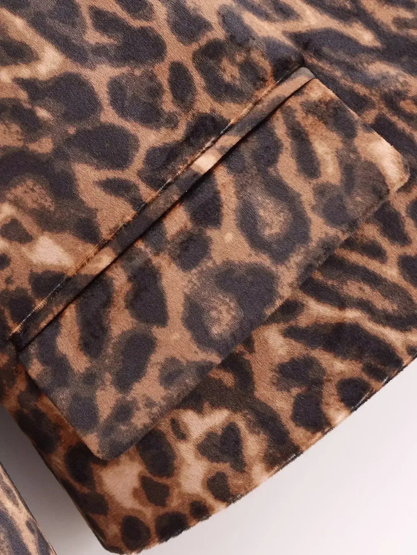 Women's new fashion Flip decoration casual short animal print striped suit jacket coat retro long sleeved women's Coat chic top