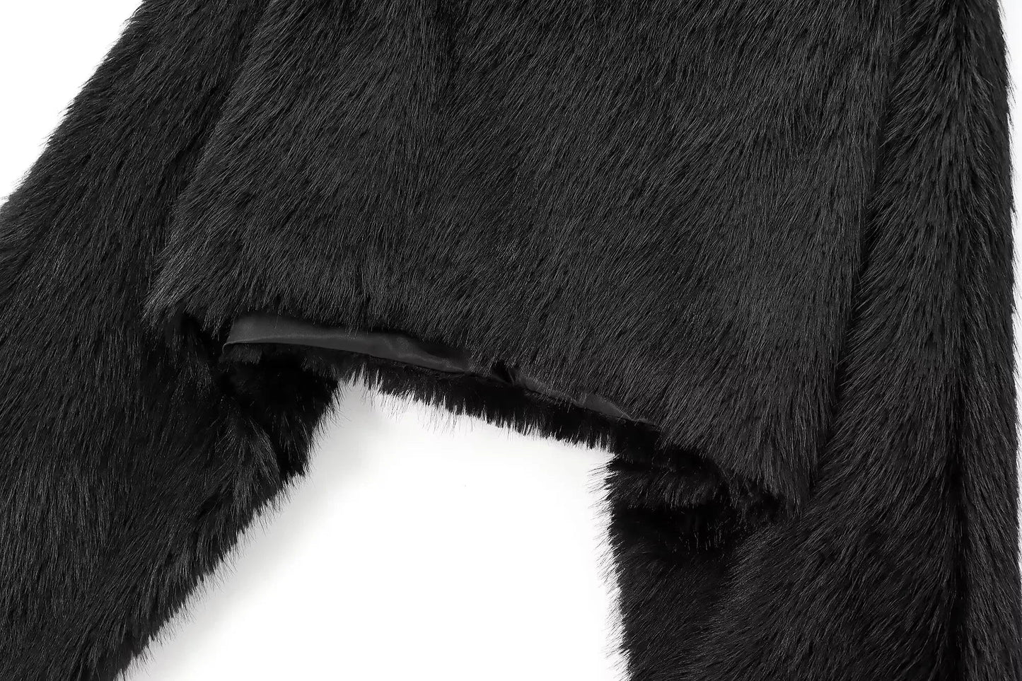 Women's new Fashion faux fur effect short Warm O Neck sweatshirt Vintage long sleeved women's pullover Chic top