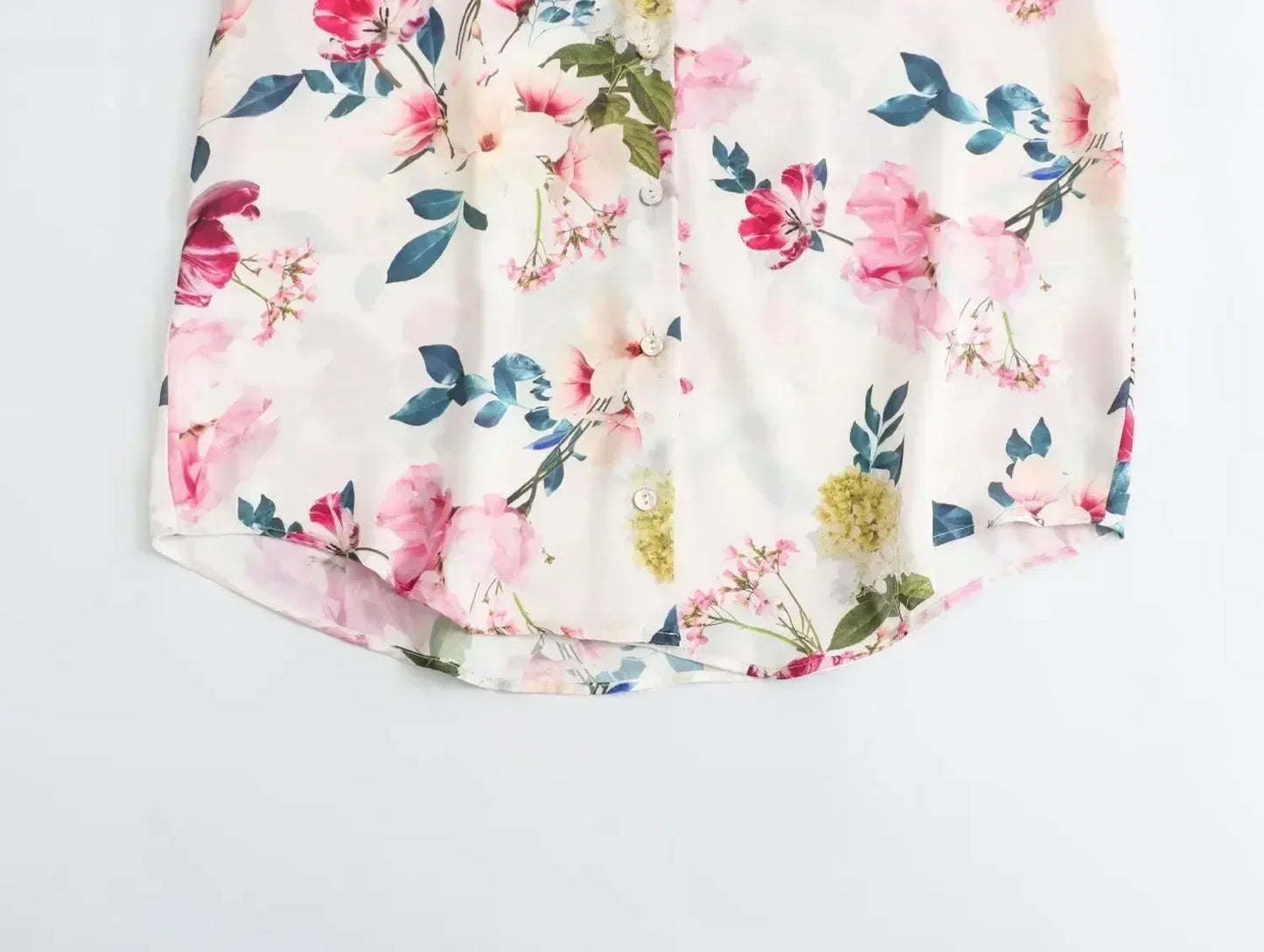 Women's new fashion loose satin texture shirt casual floral print shirt retro long sleeved Button up women's shirt chic top