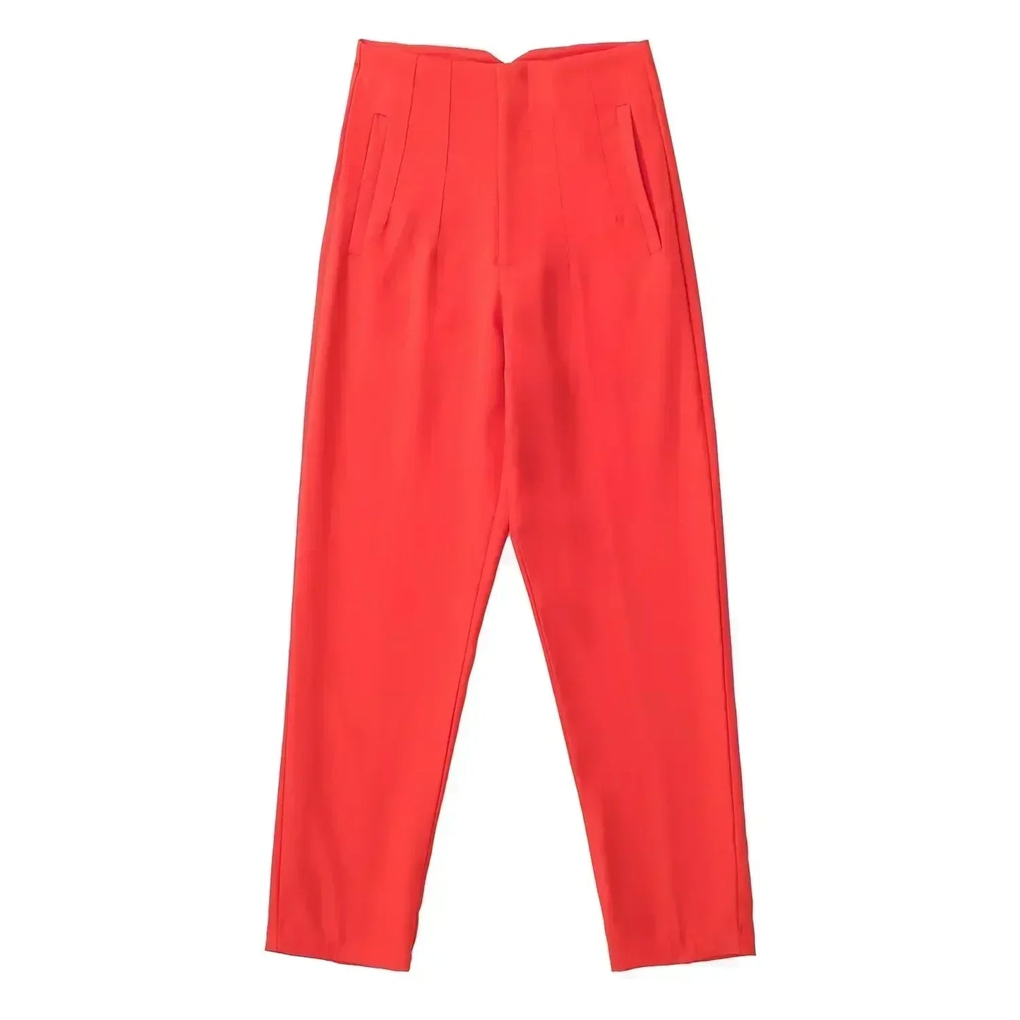 Woman Pants 2023 Chic Fashion Office Wear Pants For Women Vintage High Waist Zipper Fly Female Ankle Trousers Mujer