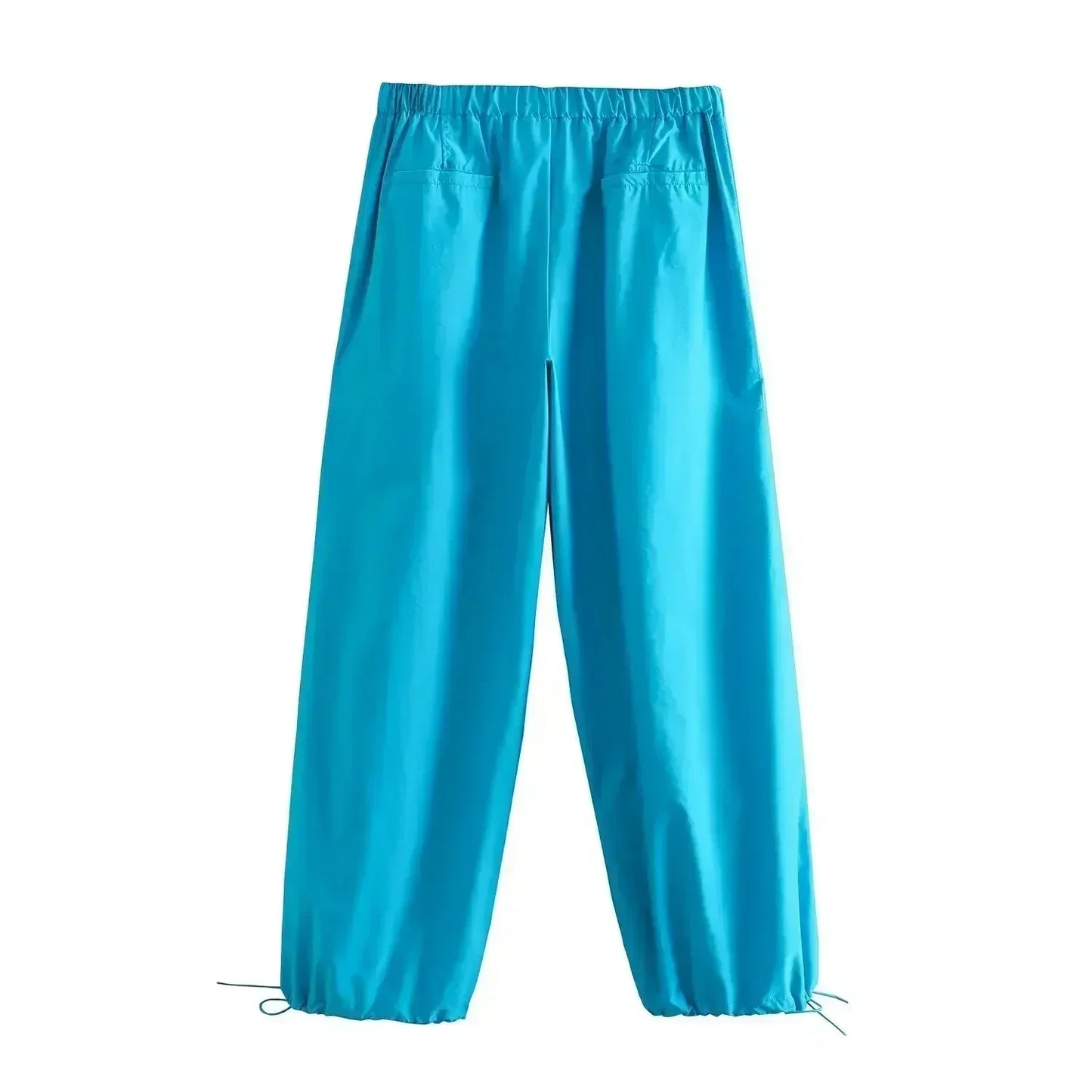 Women 2023 New Chic Fashion Multicoloured Side Pockets Jogging Pants Vintage High Waist  Female Ankle Trousers Mujer