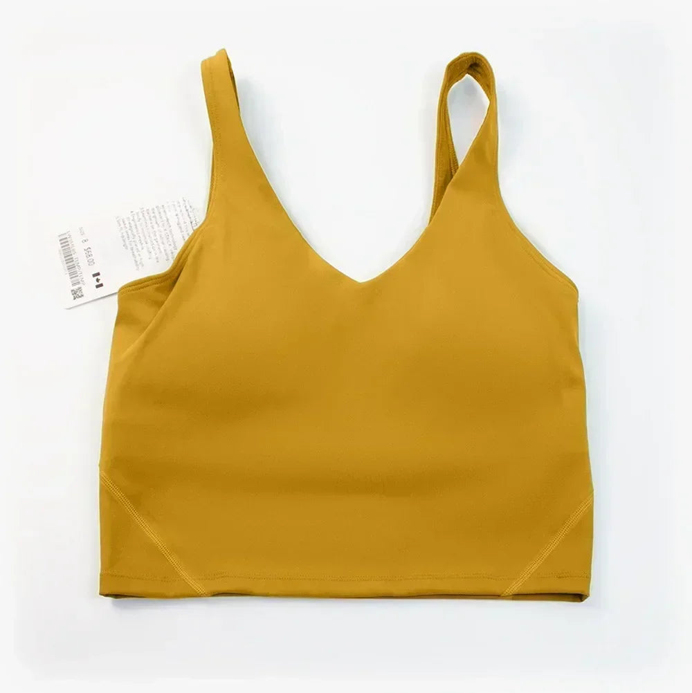 L Yoga Ladies' Sports Vest U-shaped Bra Beauty Back Bra Fitness Jogging With Lining With Chest Cup.