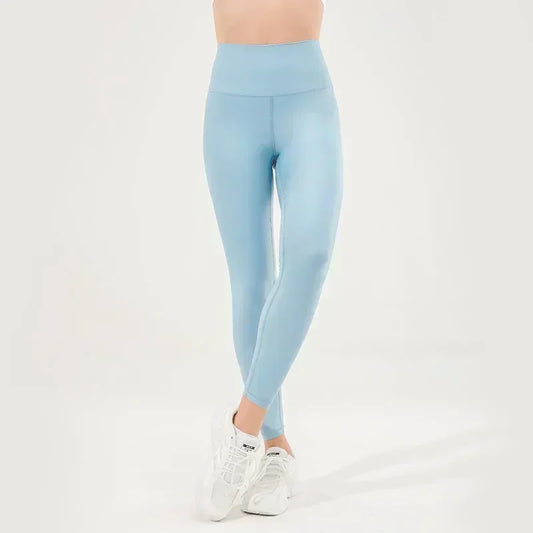 New style yoga pants for women, skin-friendly pearlescent nude high-waisted sports yoga pants