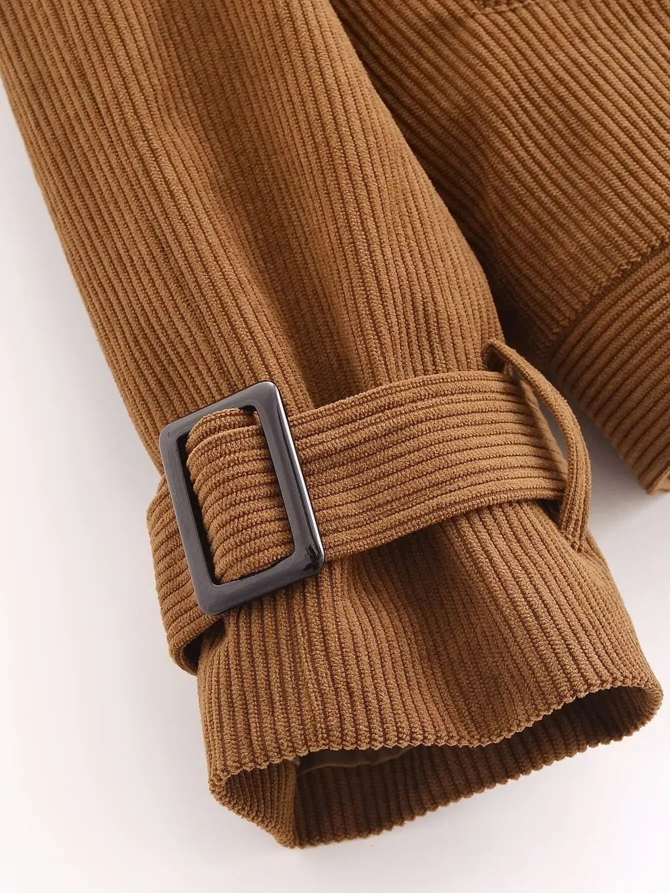 Women's new fashion loose side pocket casual versatile corduroy jacket Coat retro long sleeved zipper women's Coat chic top