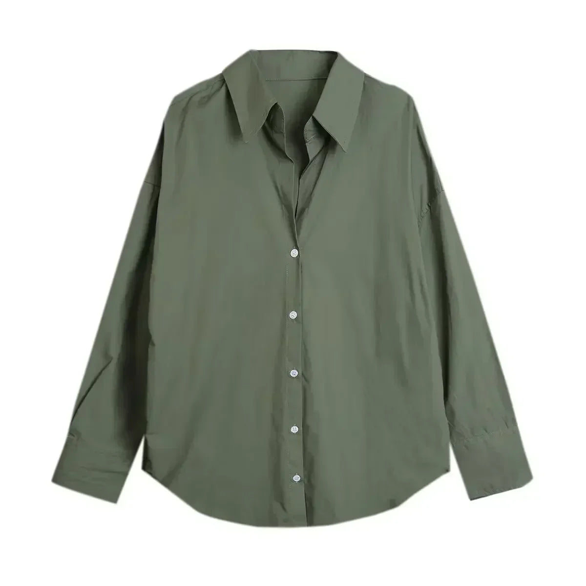 Women's 2024 new fashion loose basic style casual single breasted striped shirt retro long sleeved women's shirt chic top 