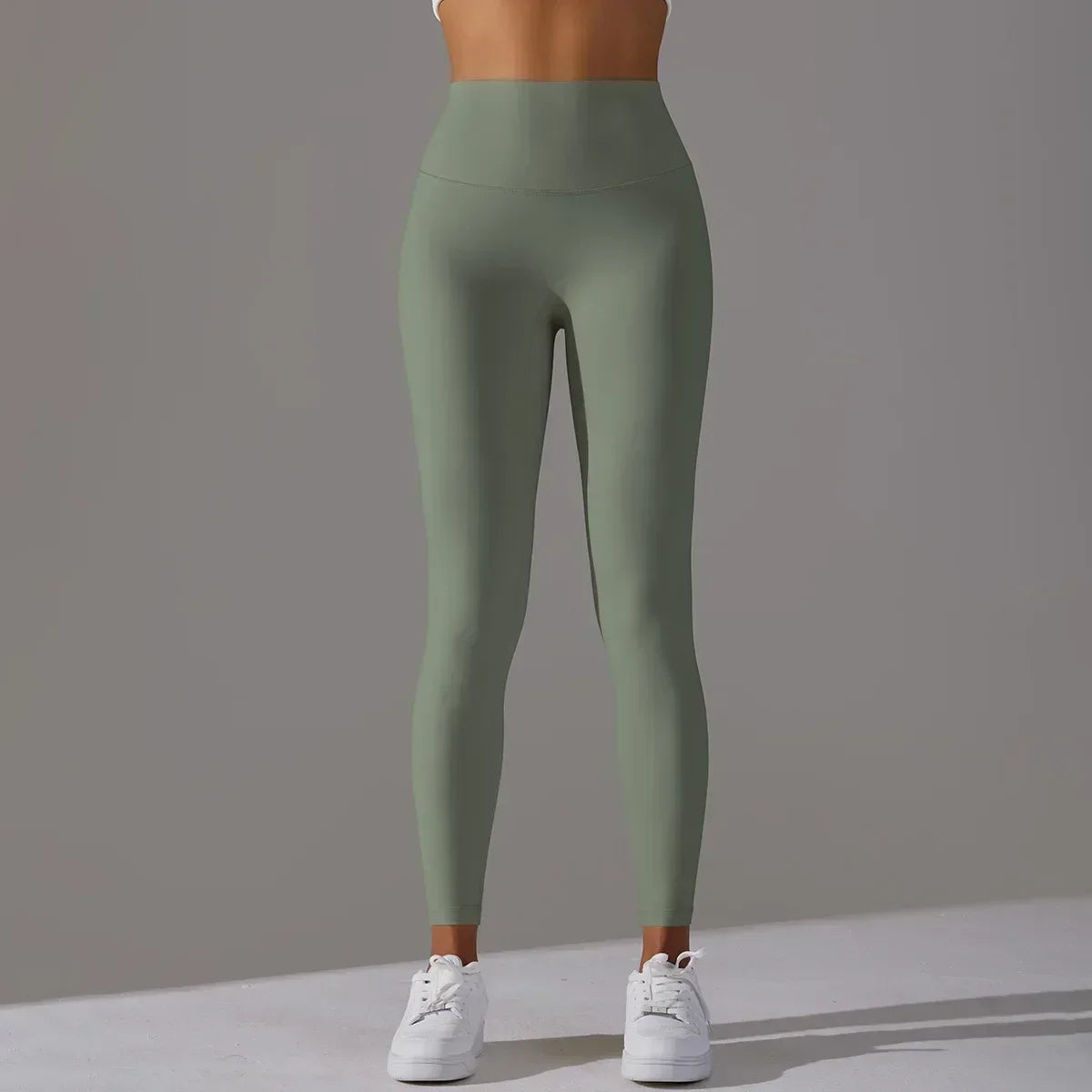 Women's High Waist and Abdomen Nude Yoga Pants Have No Embarrassing Line, Hip-lifting Elastic Peach Sports Fitness Pants 