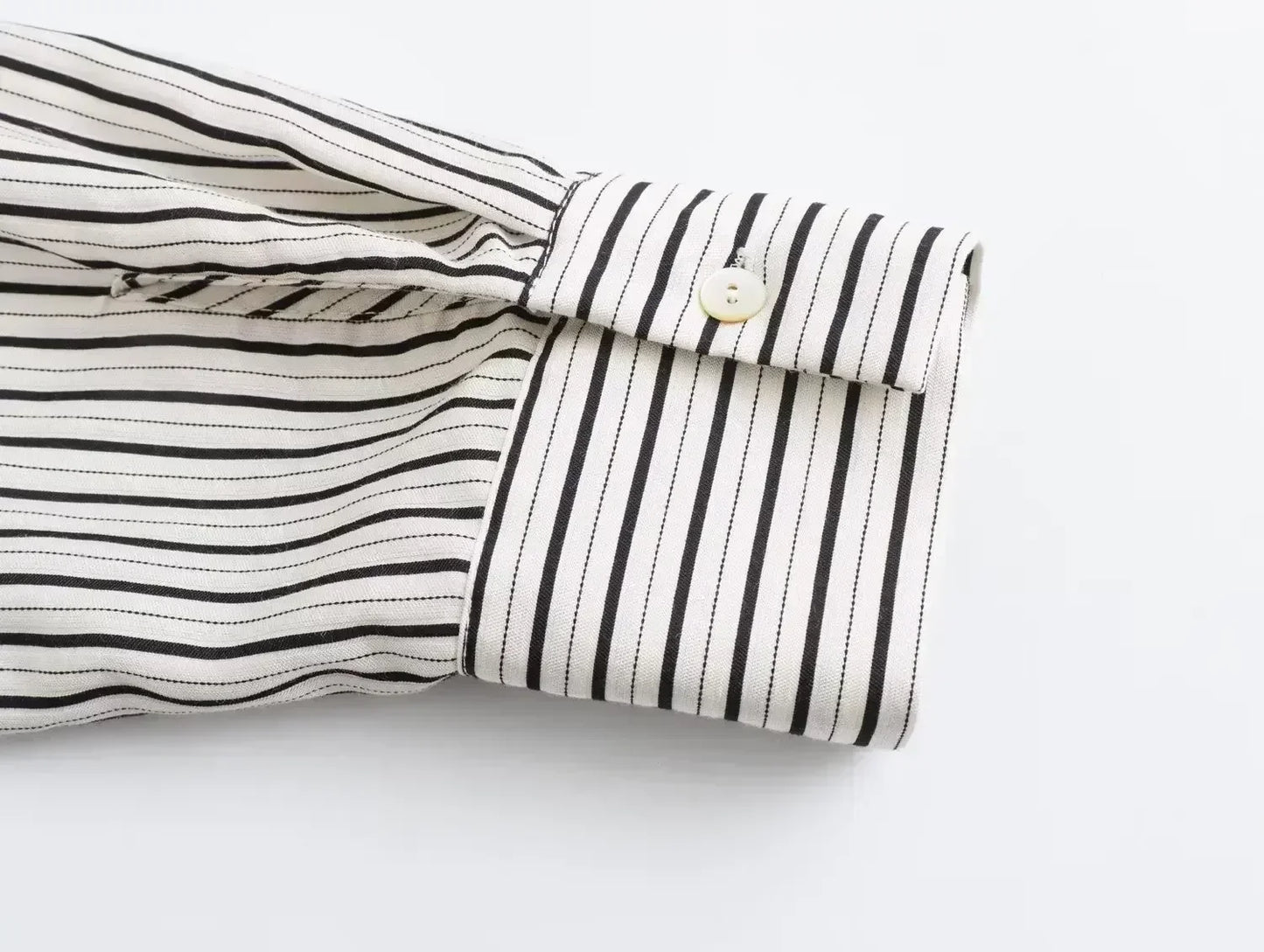 Women 2023 New Fashion Versatile style Striped casual Blouses Vintage Long Sleeve Button-up Female Shirts Chic Tops