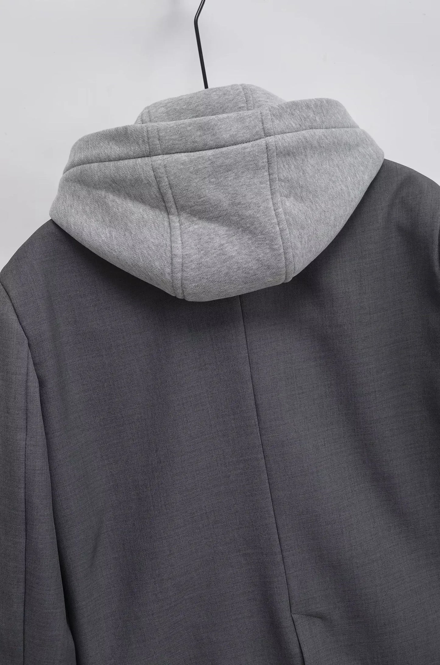 Women's 2024 New Fashion Flip Pocket Decoration Loose Single breasted Hooded Suit Coat Retro Long sleeved Women's Coat Chic Top 