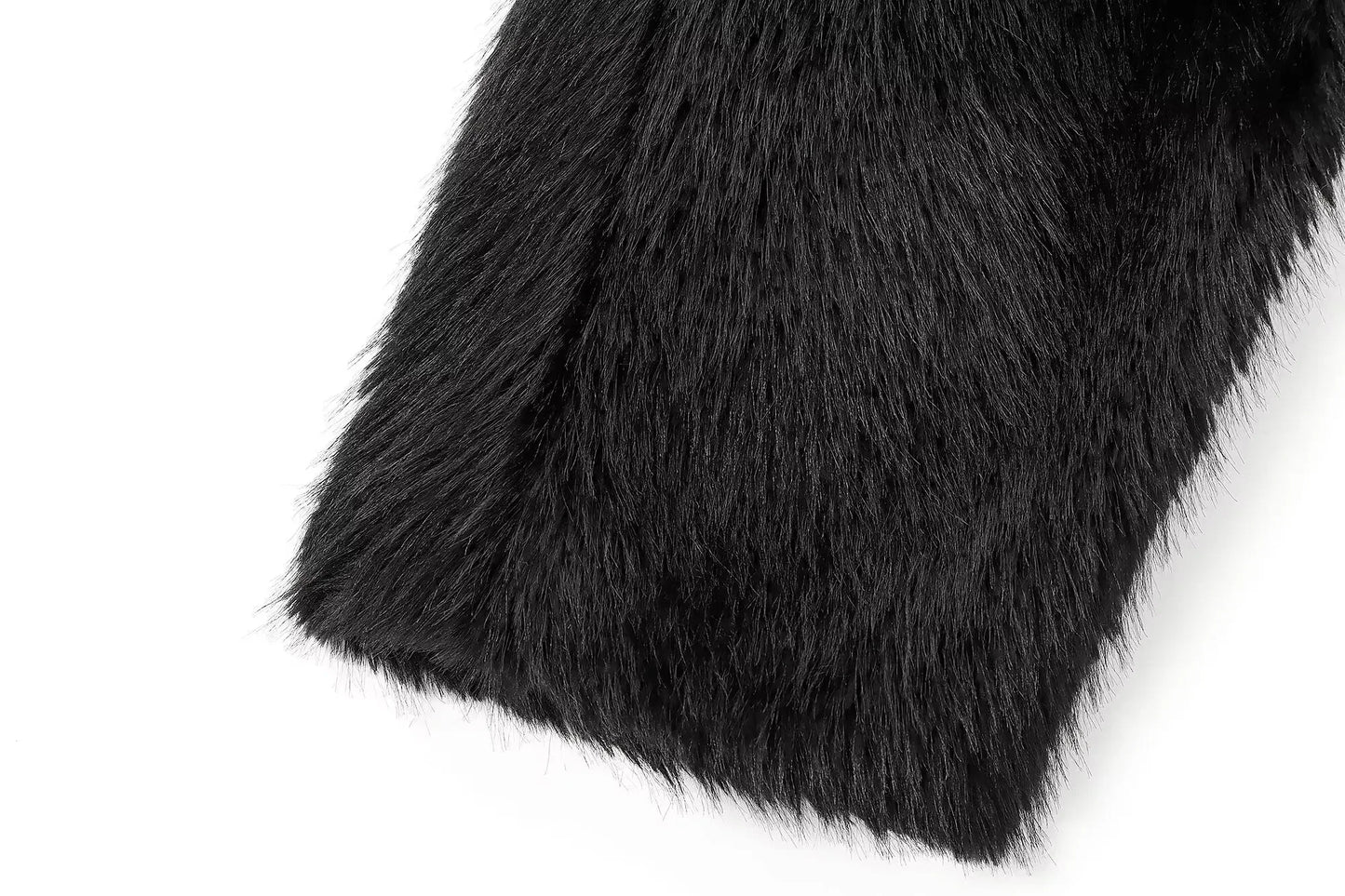 Women's new Fashion faux fur effect short Warm O Neck sweatshirt Vintage long sleeved women's pullover Chic top